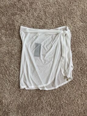 NWT Wild Fable Calista Swim Cover Up Sheer Sarong - White Size L/XL